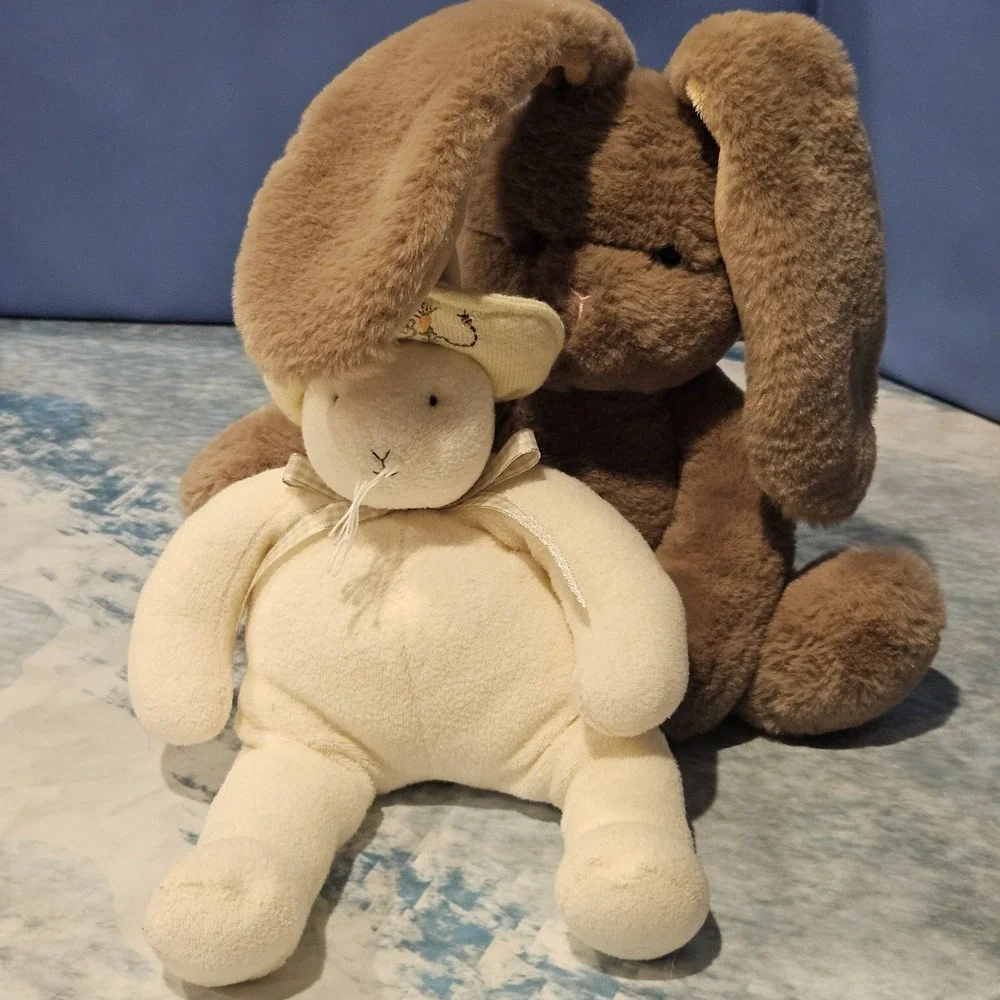 Bunnies By The Bay Bunny Plush Bundle Aurora Brown Cream Rabbit Stuffed Animals